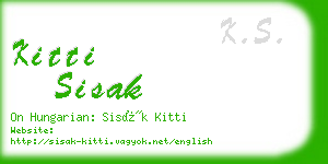 kitti sisak business card